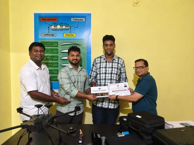 RPAS Pilot Logbook and certificate handed over to a graduate pilot